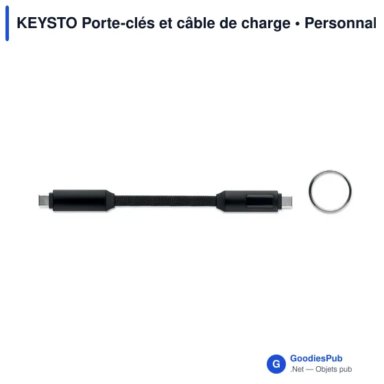 Porte-clés personnalisable avec câble de charge KEYSTO pour logo - Image 11