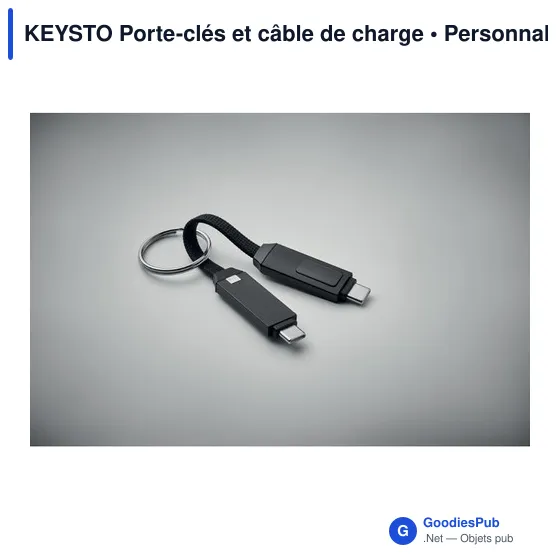 Porte-clés personnalisable avec câble de charge KEYSTO pour logo - Image 12