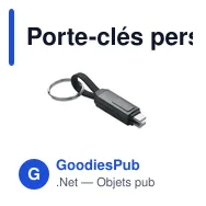 Porte-clés personnalisable avec câble de charge KEYSTO pour logo - Miniature 3