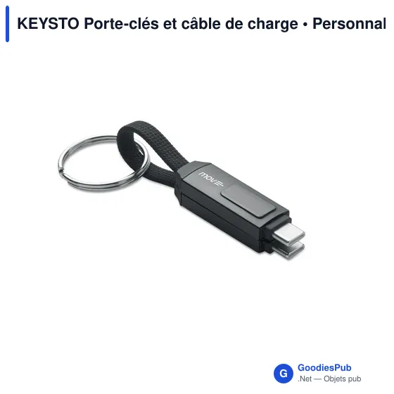 Porte-clés personnalisable avec câble de charge KEYSTO pour logo - Image 4