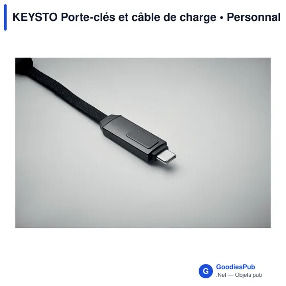 Porte-clés personnalisable avec câble de charge KEYSTO pour logo - Image 5