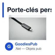 Porte-clés personnalisable avec câble de charge KEYSTO pour logo - Miniature 6