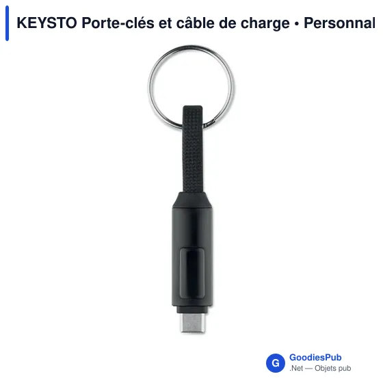 Porte-clés personnalisable avec câble de charge KEYSTO pour logo - Image 8