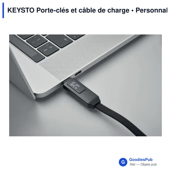 Porte-clés personnalisable avec câble de charge KEYSTO pour logo - Image 9