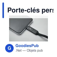 Porte-clés personnalisable avec câble de charge KEYSTO pour logo - Miniature 10
