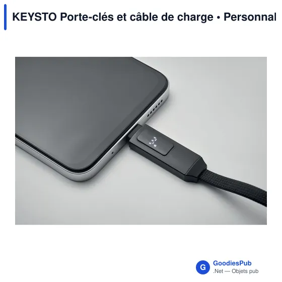 Porte-clés personnalisable avec câble de charge KEYSTO pour logo - Image 10
