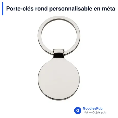 Porte-clés rond personnalisable en métal avec logo - KeyTag