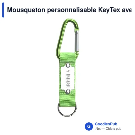 Mousqueton personnalisable KeyTex avec logo pour accessoires clés