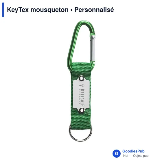 Mousqueton personnalisable KeyTex avec logo pour accessoires clés - Image 2