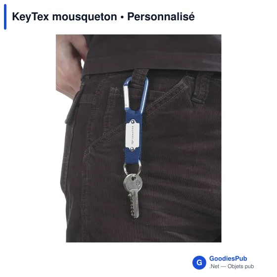 Mousqueton personnalisable KeyTex avec logo pour accessoires clés - Image 3
