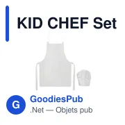 Tablier de cuisine personnalisable pour enfants avec logo - KID CHEF - Miniature 1