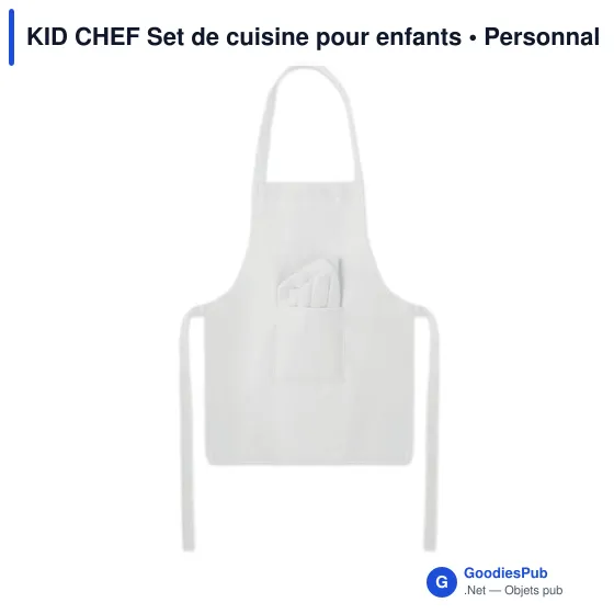 Tablier de cuisine personnalisable pour enfants avec logo - KID CHEF - Image 2