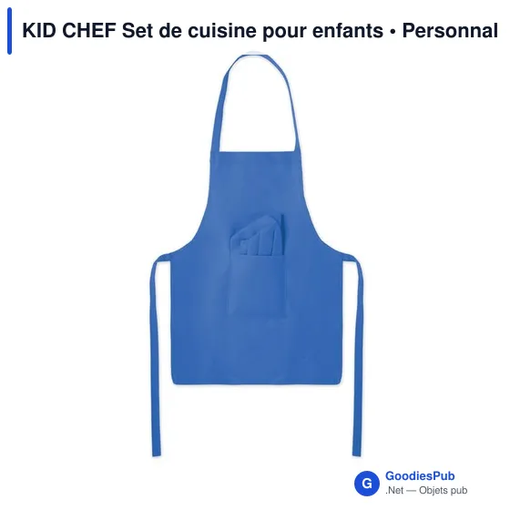 Tablier de cuisine personnalisable pour enfants avec logo - KID CHEF - Image 8