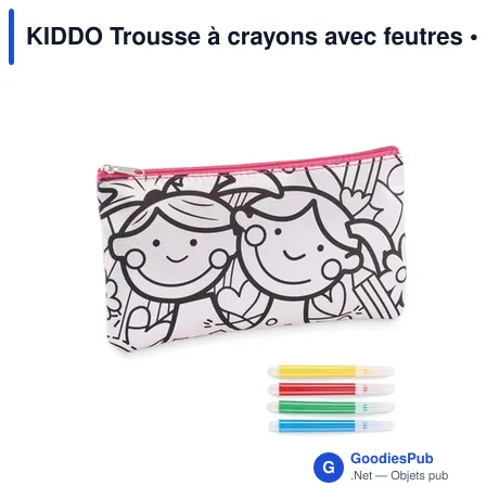 KIDDO Trousse à crayons avec feutres