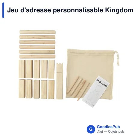 Jeu d'adresse personnalisable Kingdom Kubb avec logo