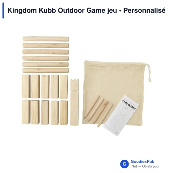 Jeu d'adresse personnalisable Kingdom Kubb avec logo - Image 1