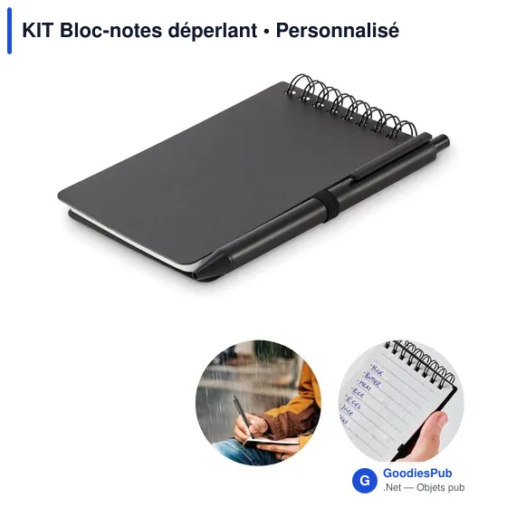 Bloc-notes déperlant personnalisable avec logo - KIT - Image 1