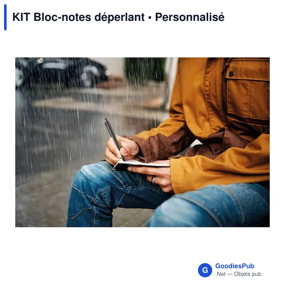 Bloc-notes déperlant personnalisable avec logo - KIT - Image 7