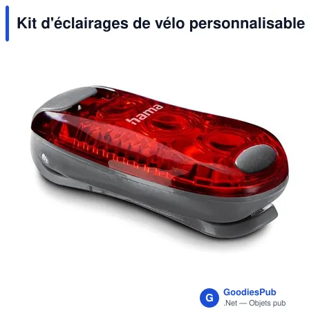 Kit d'éclairages de vélo personnalisable avec logo - Hama 2 pièces
