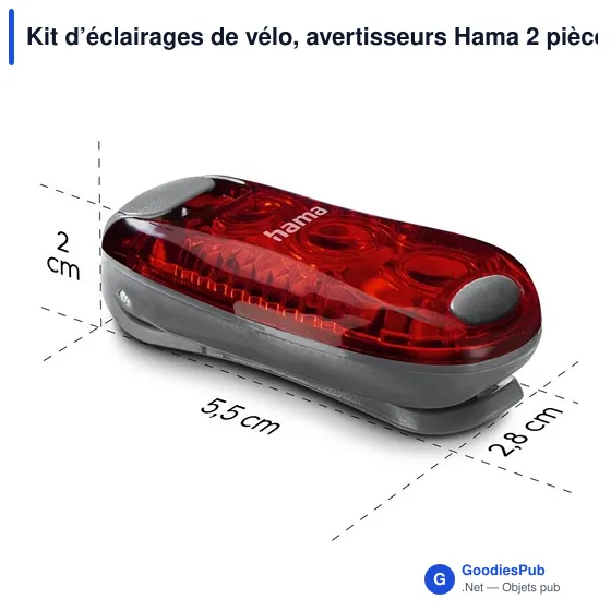 Kit d’éclairages de vélo, avertisseurs Hama 2 pièces - Image 3
