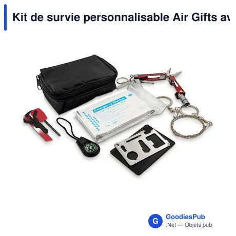Kit de survie personnalisable Air Gifts avec logo