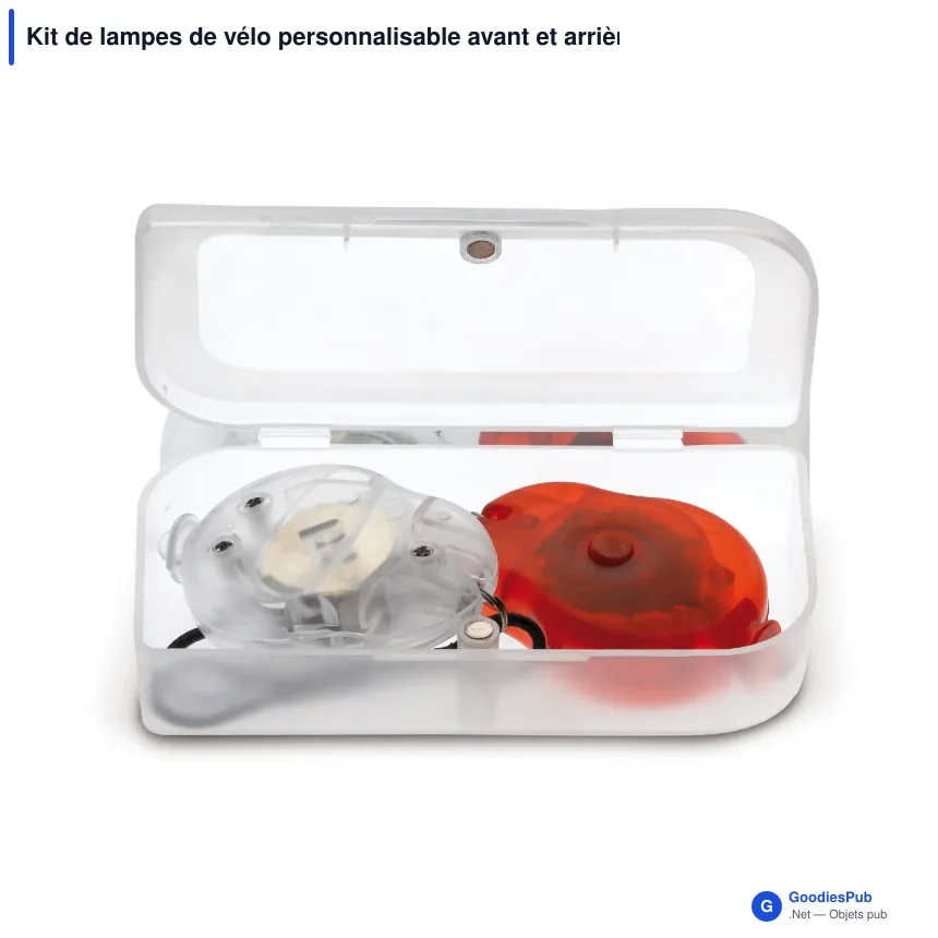 Kit de lampes de vélo personnalisable avant et arrière avec logo - Transparent - Image 2