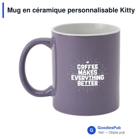 Mug en céramique personnalisable Kitty Mug 350 ml avec logo