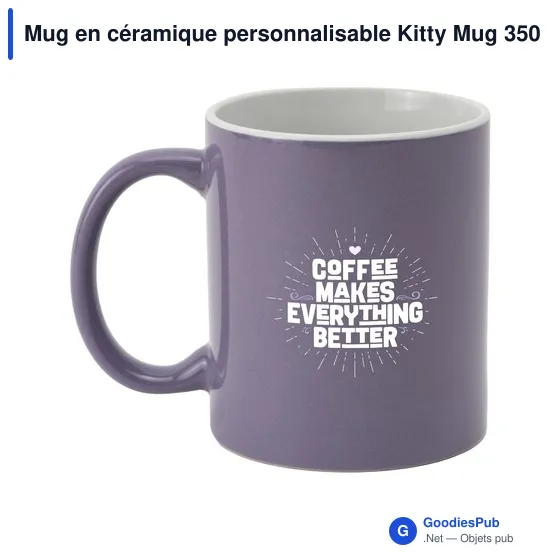 Mug en céramique personnalisable Kitty Mug 350 ml avec logo - Image 1