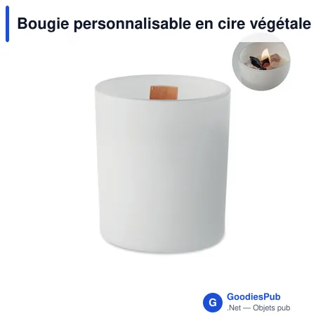 Bougie personnalisable en cire végétale 200 gr avec logo