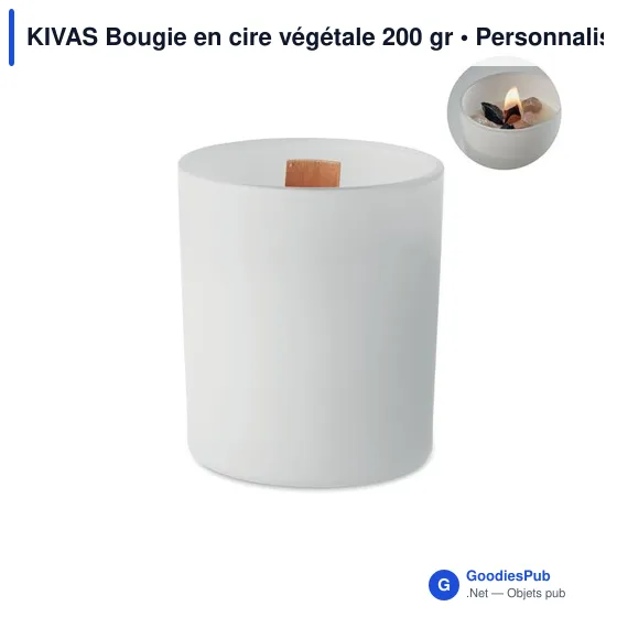 Bougie personnalisable en cire végétale 200 gr avec logo - Image 1