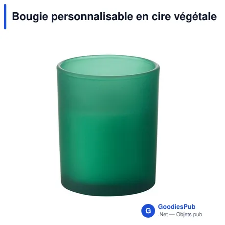 Bougie personnalisable en cire végétale KIVAS WOOD avec logo