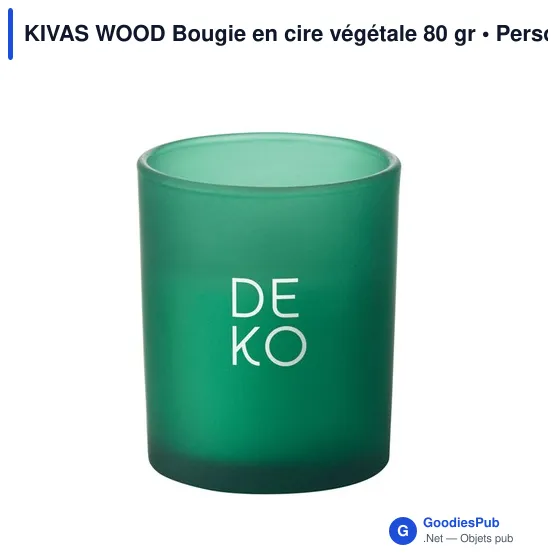 Bougie personnalisable en cire végétale KIVAS WOOD avec logo - Image 2