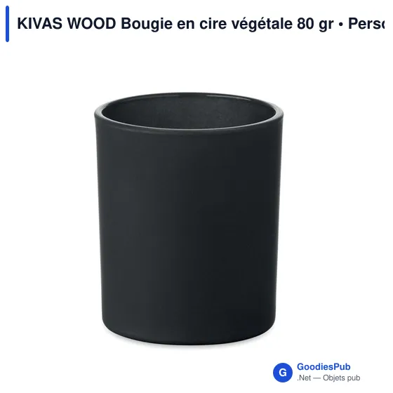 Bougie personnalisable en cire végétale KIVAS WOOD avec logo - Image 8