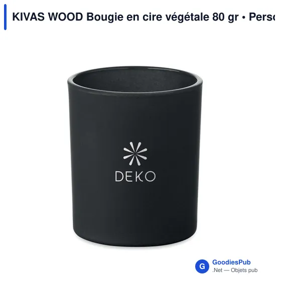 Bougie personnalisable en cire végétale KIVAS WOOD avec logo - Image 9