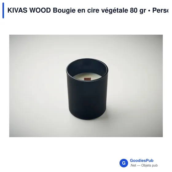Bougie personnalisable en cire végétale KIVAS WOOD avec logo - Image 10