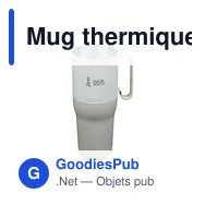 Mug thermique personnalisé avec logo entreprise acier inoxydable recyclé noir - Miniature 10