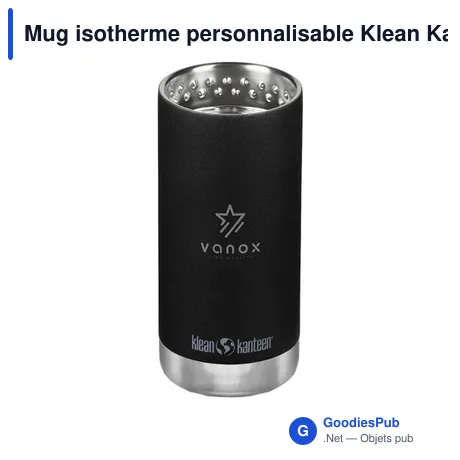 Mug isotherme personnalisable Klean Kanteen TK Wide 355 ml avec logo