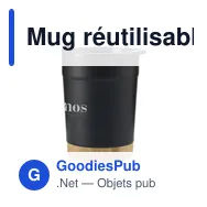 Mug réutilisable personnalisable en acier inoxydable recyclé - Kobe Bambooavec logo - Miniature 11