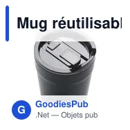 Mug réutilisable personnalisable en acier inoxydable recyclé - Kobe Bambooavec logo - Miniature 12