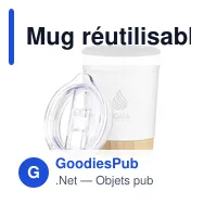 Mug réutilisable personnalisable en acier inoxydable recyclé - Kobe Bambooavec logo - Miniature 9