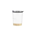 Variante blanc - Mug réutilisable personnalisable en acier inoxydable recyclé - Kobe Bambooavec logo