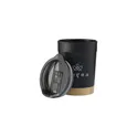 Variante noir - Mug réutilisable personnalisable en acier inoxydable recyclé - Kobe Bambooavec logo