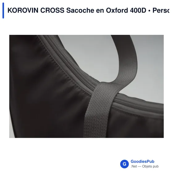 Sacoche personnalisable KOROVIN CROSS avec logo - Oxford 400D - Image 12