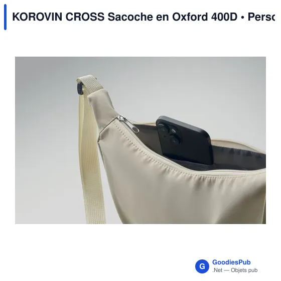 Sacoche personnalisable KOROVIN CROSS avec logo - Oxford 400D - Image 3