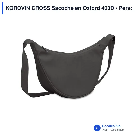 Sacoche personnalisable KOROVIN CROSS avec logo - Oxford 400D - Image 7