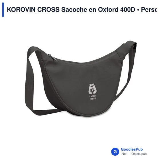 Sacoche personnalisable KOROVIN CROSS avec logo - Oxford 400D - Image 9
