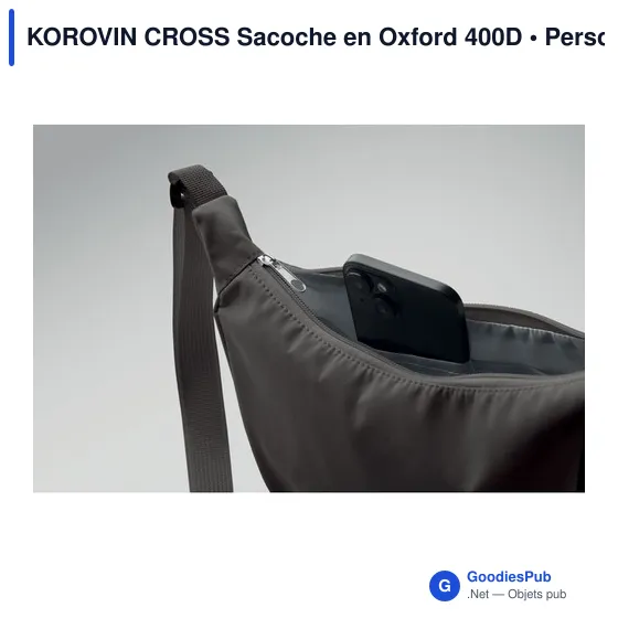 Sacoche personnalisable KOROVIN CROSS avec logo - Oxford 400D - Image 10