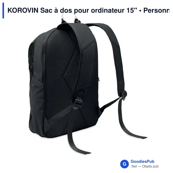 Sac à dos personnalisable pour ordinateur 15" avec logo - KOROVIN - Image 2