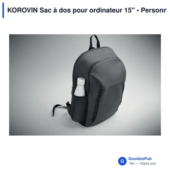 Sac à dos personnalisable pour ordinateur 15" avec logo - KOROVIN - Image 12