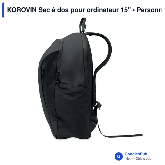 Sac à dos personnalisable pour ordinateur 15" avec logo - KOROVIN - Image 4